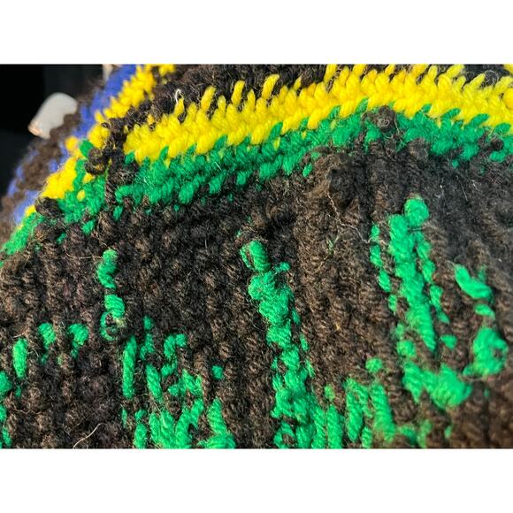 VTG Crochet Crayon Colors Twin Size Afghan Blanket 44"x92" Homeschool Day Care - Picture 6 of 7